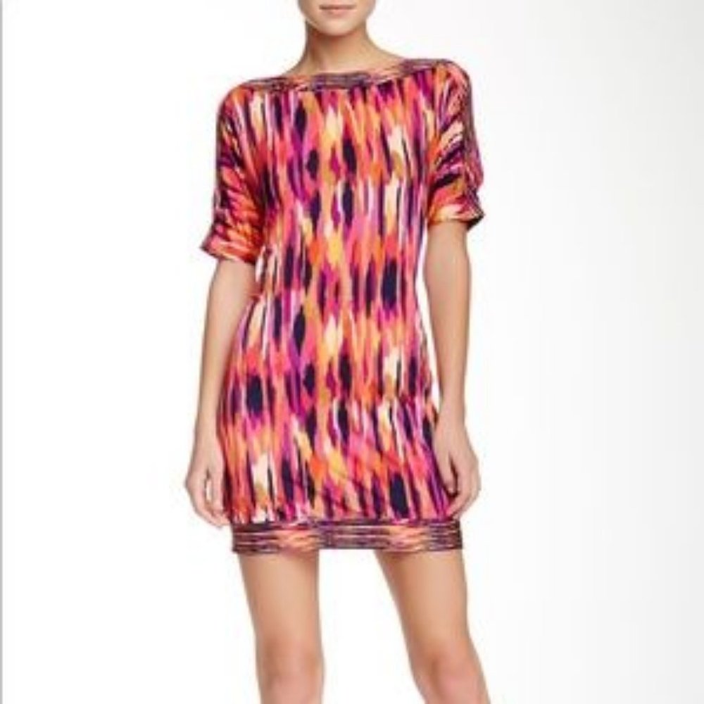 Trina Turk Corsica Cold Shoulder Colorful Dress